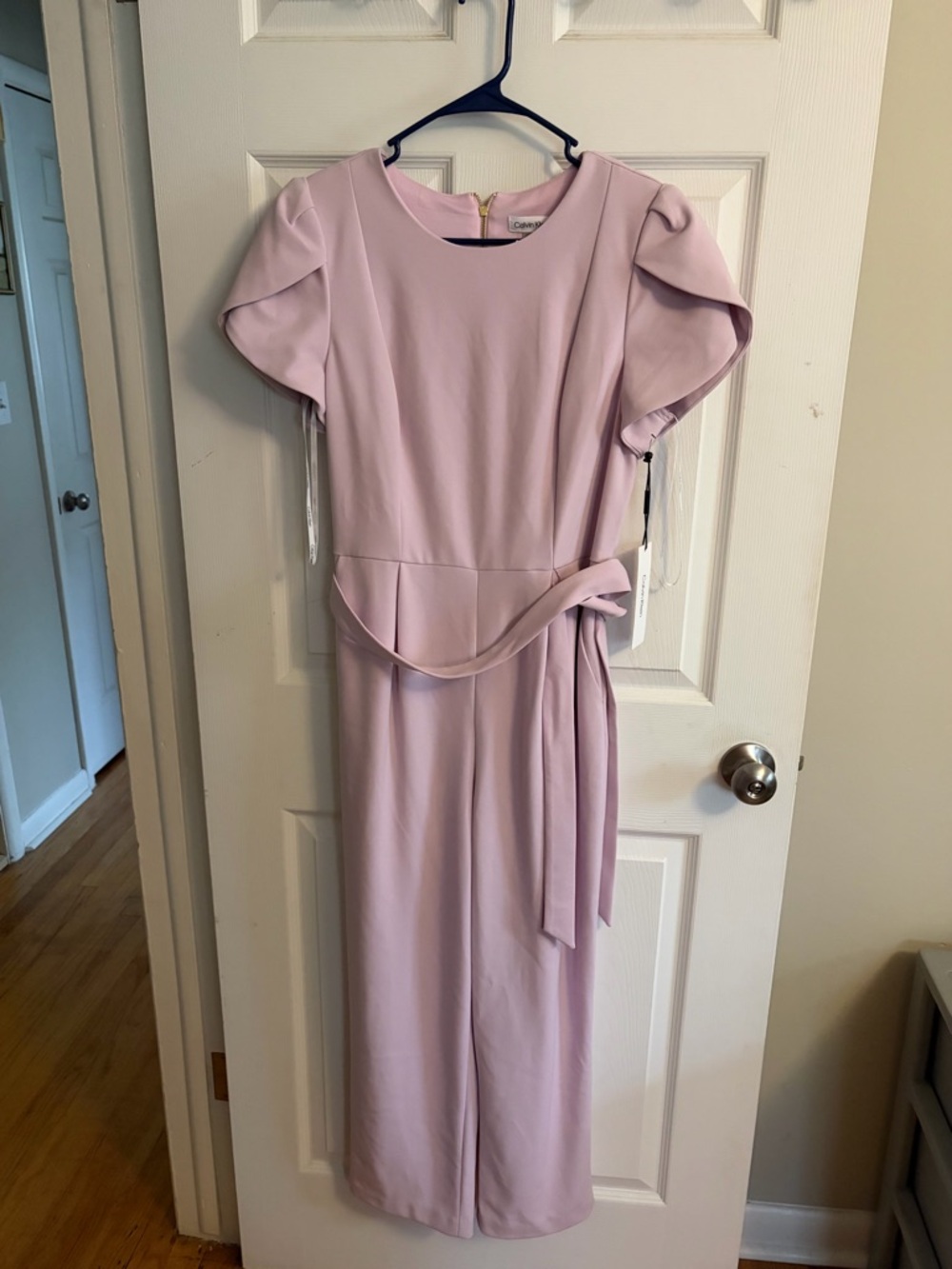 Casual Puff-Sleeve Lavender Jumpsuit